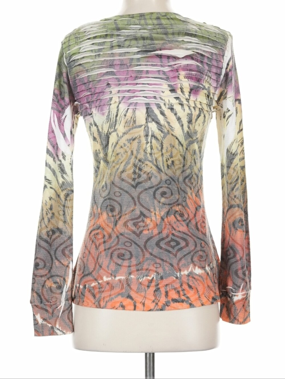 Cubism Multicolor Long Sleeve Blouse Top - Size Small - Picture 15 of 17